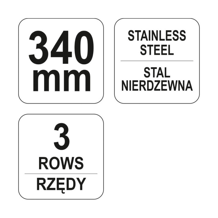 SZCZOTKA DRUCIANA, DRUT STAL. 3 RZĘDY, ZE SKROBAKIEM