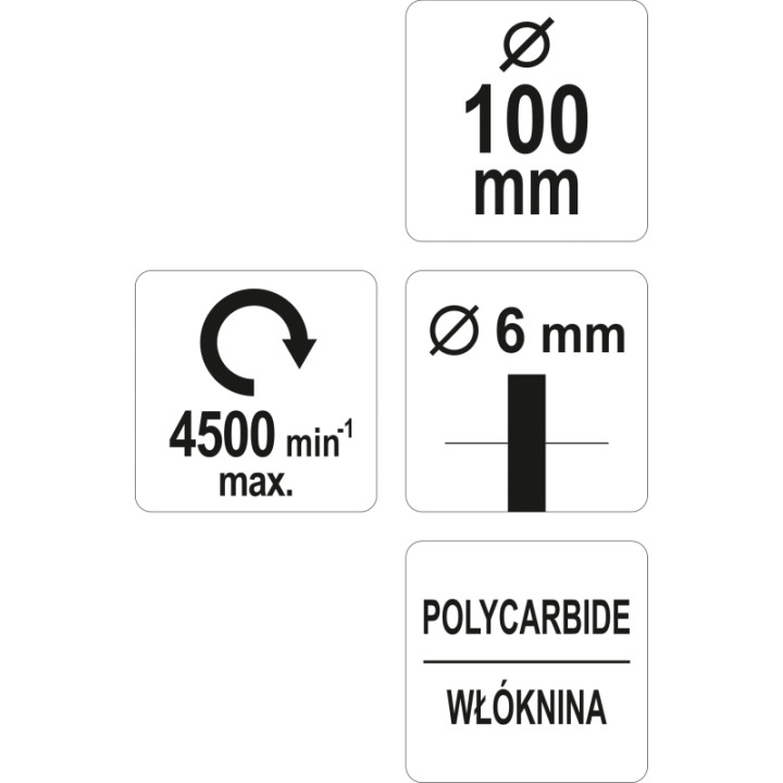 SZCZOTKA TARCZOWA Z TRZPIENIEM, 100MM