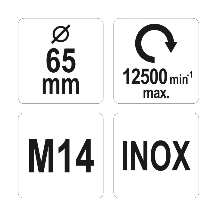 SZCZOTKA DOCZOŁOWA M14, INOX, 65MM
