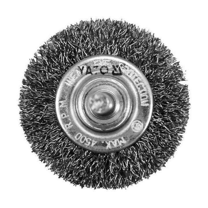 SZCZOTKA TARCZOWA Z TRZPIENIEM, INOX, 50MM