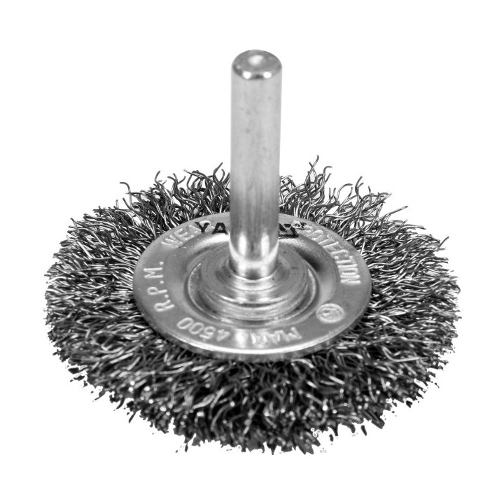 SZCZOTKA TARCZOWA Z TRZPIENIEM, INOX, 50MM