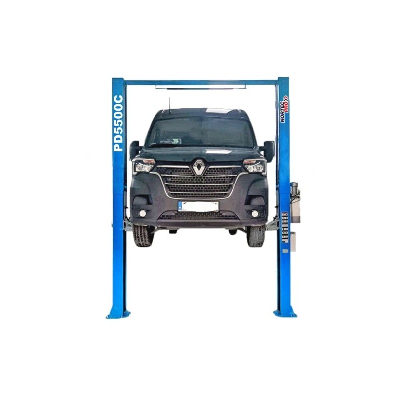 Podnośnik dwukolumnowy elhydrauliczny automatyczny 55t łączony górą duże busy auta arm 3-3 p 3348mm wys 5000mm 400v