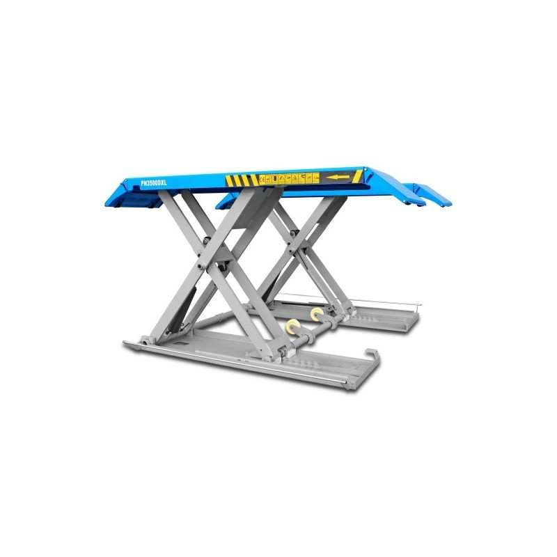 Podnośnik nożycowy niskiego podnoszenia platformy 35t mobilny 110-1200mm blokady el 230v pn3500dxl