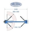 Podnośnik dwukolumnowy elektrohydrauliczny automatyczny 42t łączony górą arm 2-2 p 2850mm wys 4300mm 400v tw 242pe b43