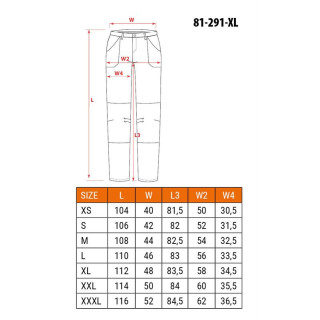 SPODNIE ROBOCZE OUTDOOR, 4 WAY STRETCH, MUSZTARDOWE, ROZMIAR XL