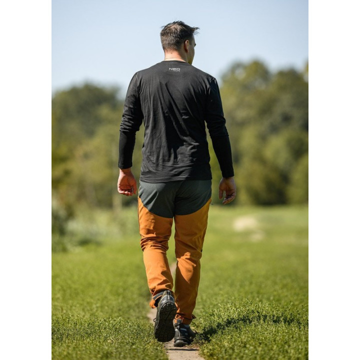 SPODNIE ROBOCZE OUTDOOR, 4 WAY STRETCH, MUSZTARDOWO-SZARE, ROZMIAR M