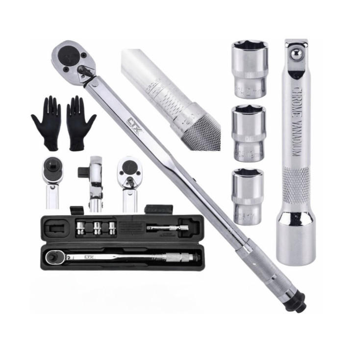 KLUCZ DYNAMOMETRYCZNY 1/2" 28-218 NM + NASADKI 17,19,21MM