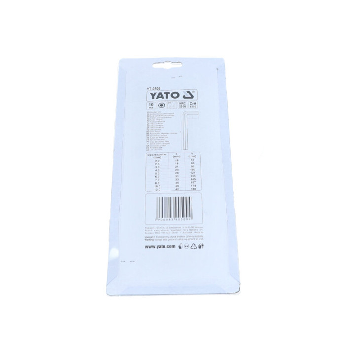 KLUCZE HEX KULKA 10CZ.2-12MM