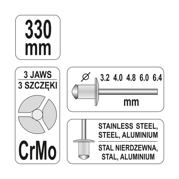 NITOWNICA DŹWIGNIOWA 3,2- 6,4MM