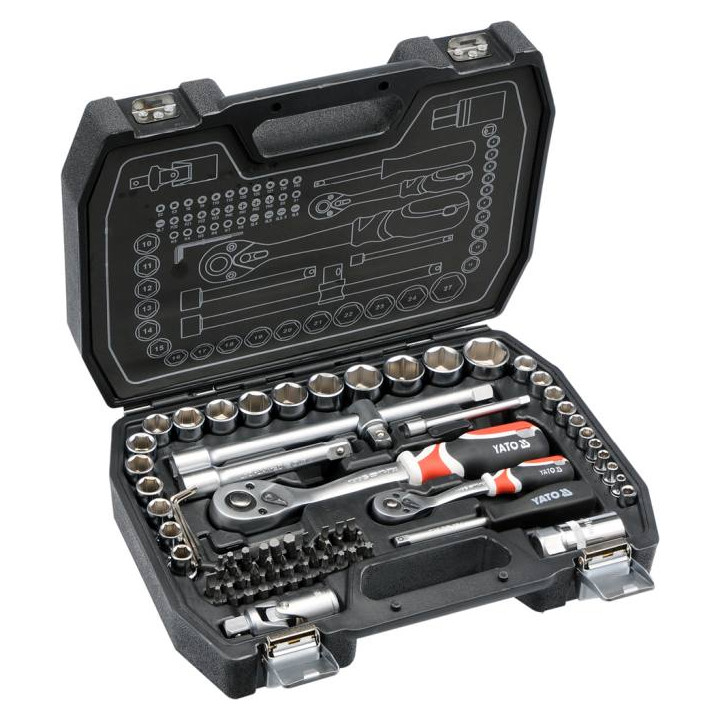 ZESTAW NARZĘDZIOWY 1/2", 1/4", 72CZ.